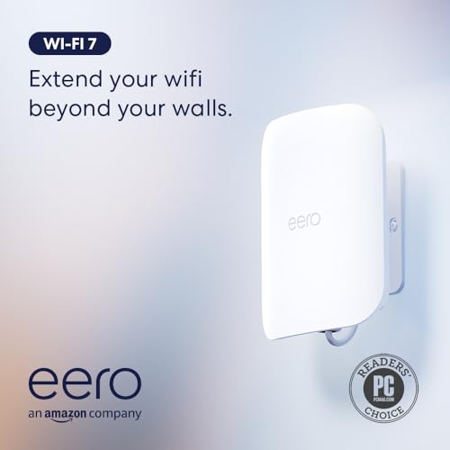 Introducing Amazon eero Outdoor 7 dual-band mesh wifi router, Weatherproof rating of IP66, Coverage up to 15,000 sq. ft. outdoors, 1-pack, Includes 30W PoE+ adapter, 2024 release