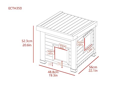 New Age Pet® ECOFLEX® Albany Outdoor Feral Cat House for Multiple Cats with Quick & Easy Assembly, 2 Vinyl Door Flaps Included, Moisture and Odor Resistant