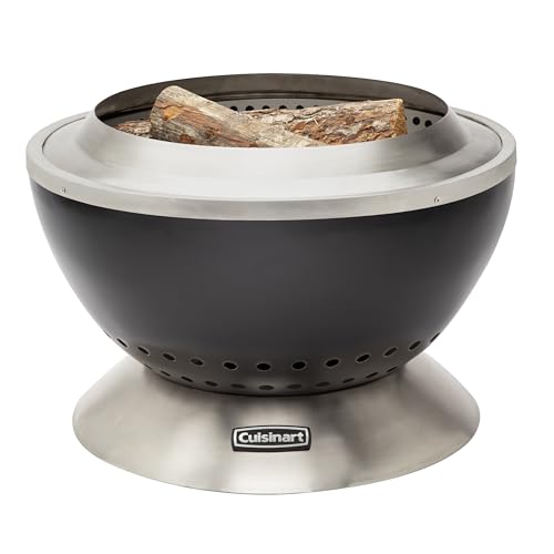 Cuisinart COH-800 Cleanburn Smokeless 24" Fire Pit with Wind Guard, Easy Clean Removable Base for Ash and Locking Base