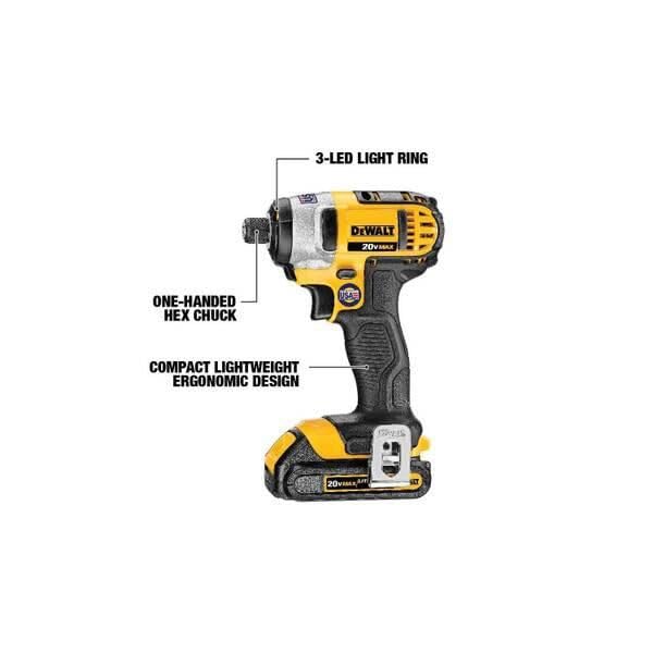 DEWALT 20V MAX Cordless Drill and Impact Driver, Power Tool Combo Kit with 2 Batteries and Charger (DCK240C2)