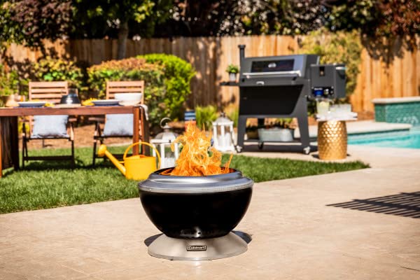 Cuisinart COH-800 Cleanburn Smokeless 24" Fire Pit with Wind Guard, Easy Clean Removable Base for Ash and Locking Base