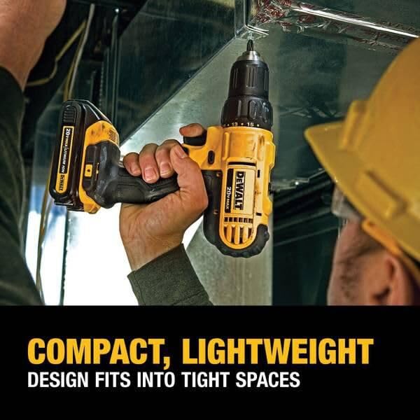 DEWALT 20V MAX Cordless Drill and Impact Driver, Power Tool Combo Kit with 2 Batteries and Charger (DCK240C2)