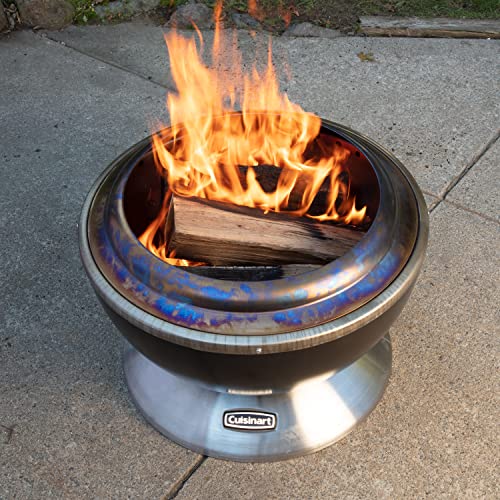 Cuisinart COH-800 Cleanburn Smokeless 24" Fire Pit with Wind Guard, Easy Clean Removable Base for Ash and Locking Base