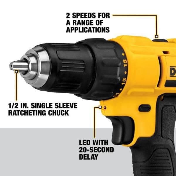 DEWALT 20V MAX Cordless Drill and Impact Driver, Power Tool Combo Kit with 2 Batteries and Charger (DCK240C2)