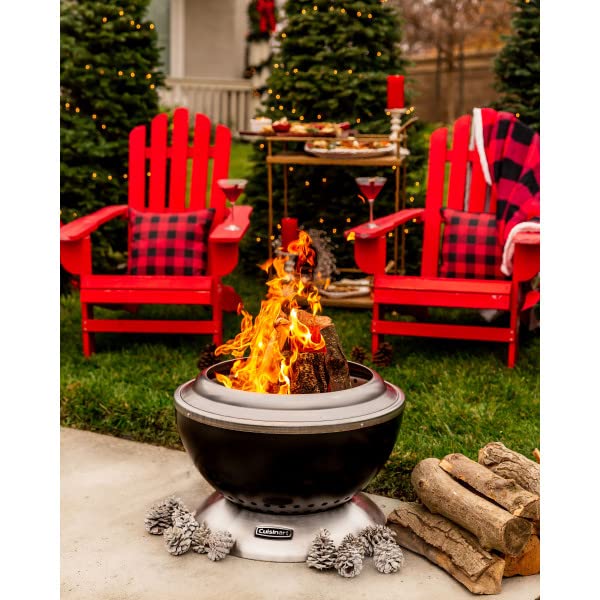 Cuisinart COH-800 Cleanburn Smokeless 24" Fire Pit with Wind Guard, Easy Clean Removable Base for Ash and Locking Base