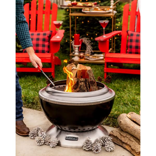 Cuisinart COH-800 Cleanburn Smokeless 24" Fire Pit with Wind Guard, Easy Clean Removable Base for Ash and Locking Base