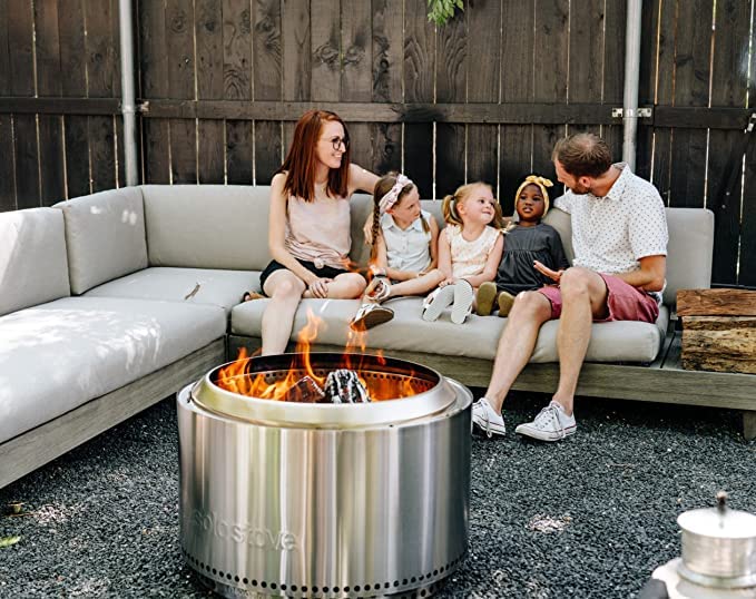 Solo Stove Yukon 2.0, 27 Inch Smokeless Fire Pit with Removable Ash Pan - Wood Burning Portable Stainless Steel Outdoor Fireplace, Stainless Steel, Ideal for 6 or More People, 38 lbs