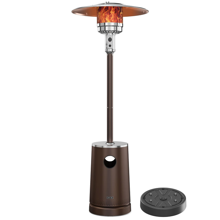 EAST OAK 50,000 BTU Patio Heater with Sand Box, Table Design, Double-Layer Stainless Steel Burner, Wheels, Triple Protection System, Outdoor Heater for Home and Residential, Pinecone