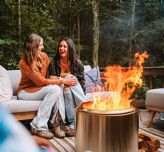 Solo Stove Bonfire 2.0 - 19.5 Inch Smokeless Fire Pit with Removable Ash Pan - Portable Outdoor Fire Pit - Stainless Steel - Wood Burning Lightweight Fireplace, Ideal for 4-6 People, 20 lbs