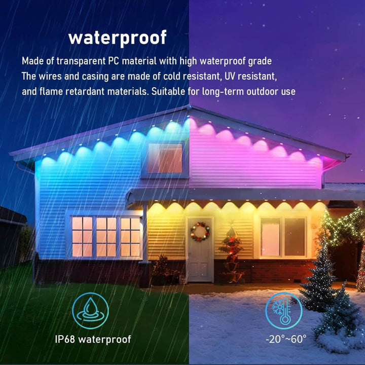 SIFWEX 200ft Permanent Outdoor Lights Pro - with App & Remote, RGB-IC Smart Eternity Eaves Lights IP68 Waterproof, Year-Round House Roof Outdoor Lighting, 120LEDs