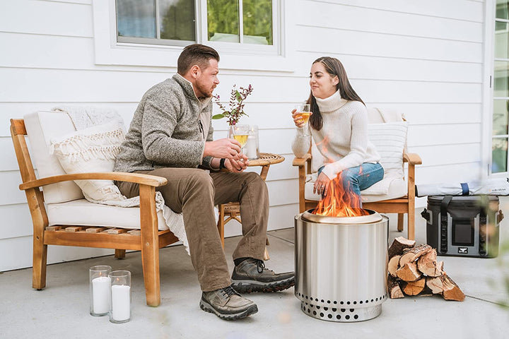 Solo Stove Ranger 2.0 with Stand - 15 Inch Smokeless Portable Fire Pit - Lightweight Outdoor Fireplace with Removable Ash Pan, Stainless Steel, Carry Case Included, Ideal for 2-4 People, 16.5 lbs