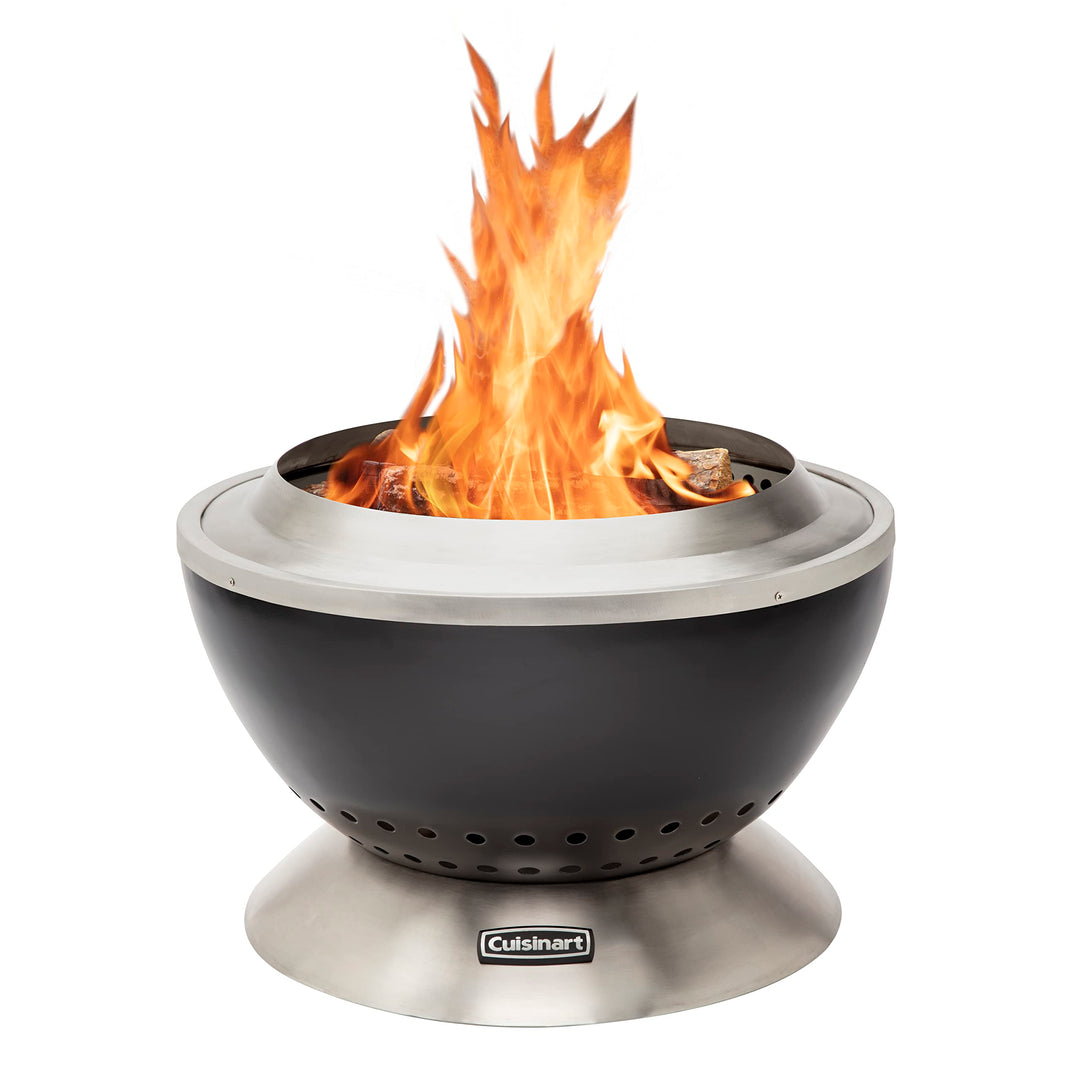 Cuisinart COH-800 Cleanburn Smokeless 24" Fire Pit with Wind Guard, Easy Clean Removable Base for Ash and Locking Base