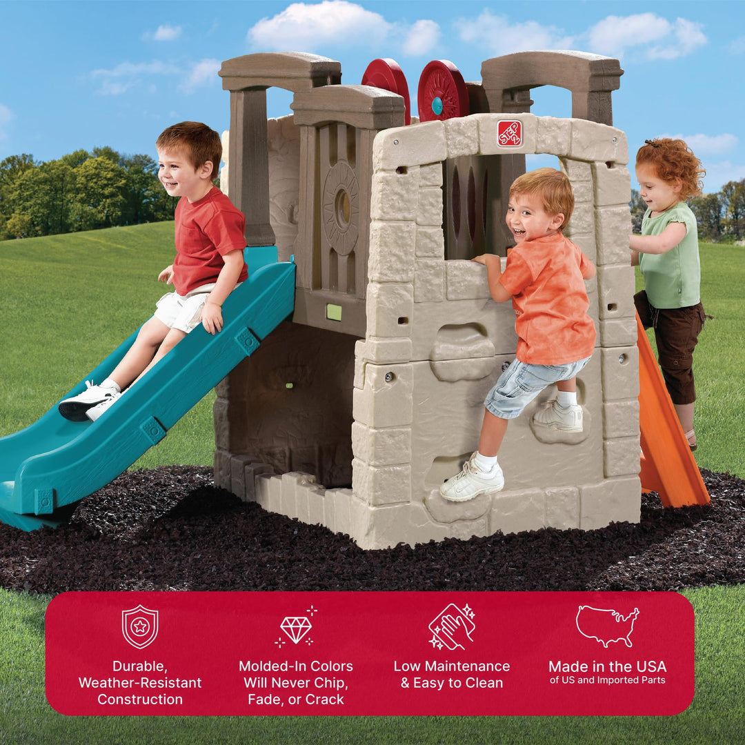 Step2 Woodland Climber II Kids Playset, Ages 2 –6 Years Old, Toddler Slide and Climbing Wall, Outdoor Playground for Backyard, Sturdy Plastic Frame, Easy Set Up