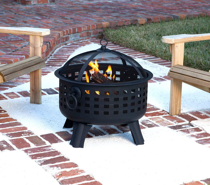 Amazon Basics 24 Inch Steel Round Lattice Fire Pit