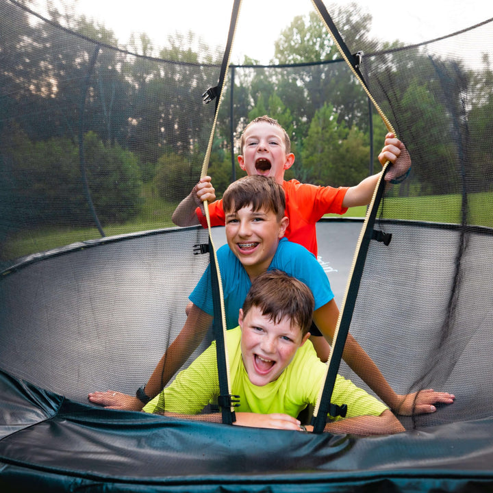 JUMPZYLLA Trampoline 8FT 10FT 12FT 14FT 15FT 16FT Trampoline Outdoor with Enclosure - Recreational Trampolines with Ladder and Galvanized Anti-Rust Coating, ASTM Approval- Outdoor Trampoline for Kids