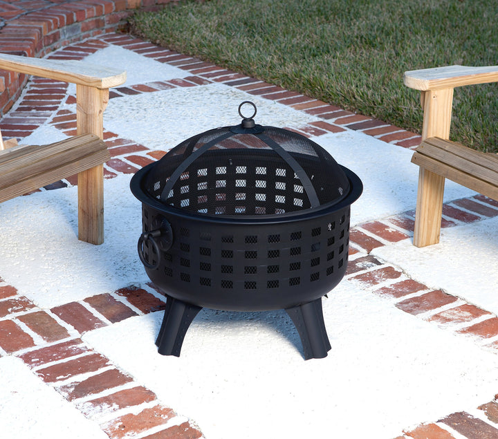 Amazon Basics 24 Inch Steel Round Lattice Fire Pit