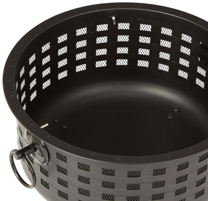 Amazon Basics 24 Inch Steel Round Lattice Fire Pit